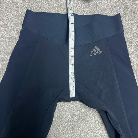 Adidas Leggings Women Small Navy Blue Wind Tight Performance Mid Rise Dt9365 NEW - Picture 4 of 10